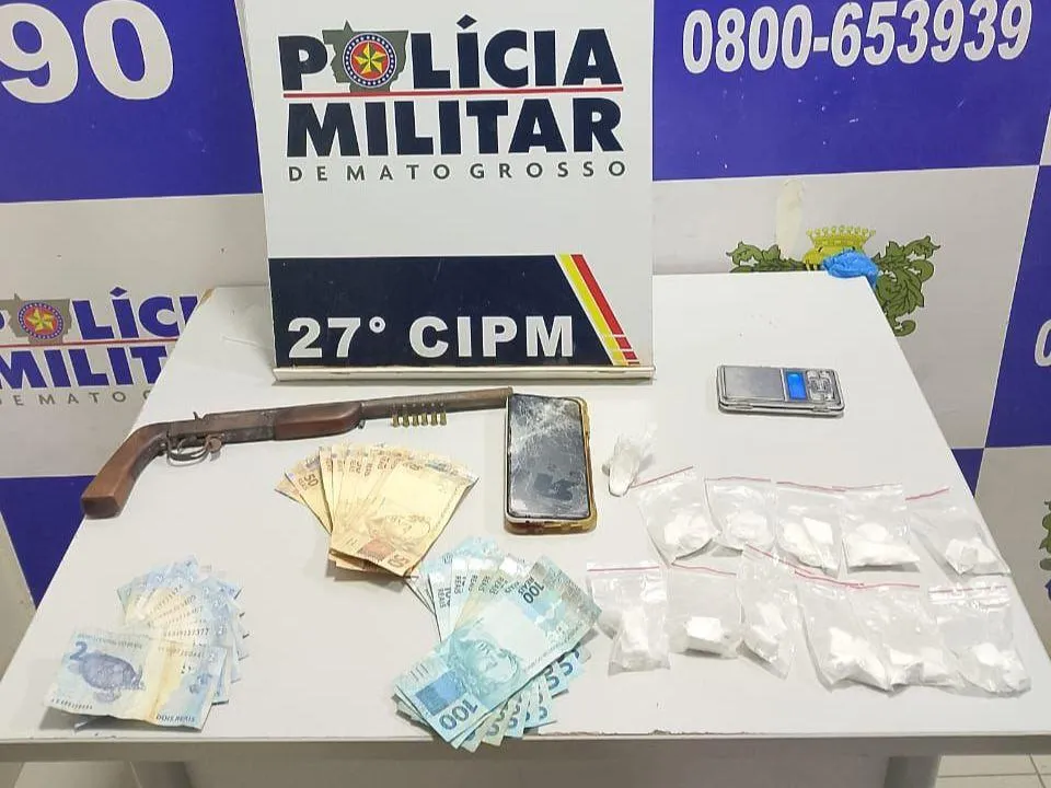 Polícia Militar apreende drogas e arma em Confresa durante operação