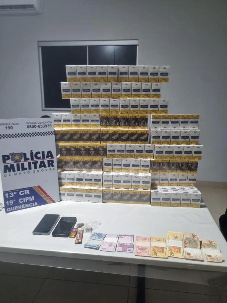 Polícia Militar apreende 480 cigarros contrabandeados em Querência