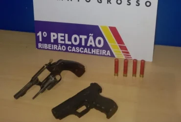 Polícia Militar prende homens por porte ilegal de arma em Ribeirão Cascalheira