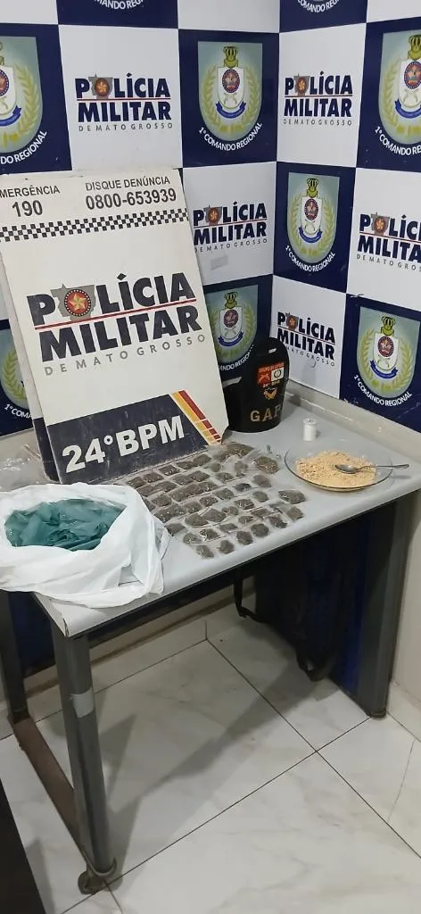 Tráfico resulta em prisão de homem com 51 porções de drogas em Cuiabá