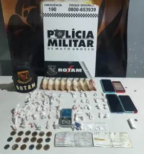 Rotam apreende 55 porções de drogas e prende três suspeitos em Várzea Grande