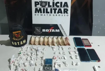 Rotam apreende 55 porções de drogas e prende três suspeitos em Várzea Grande