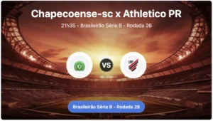 Saiba onde assistir ao jogo entre Chapecoense-sc e Athletico PR