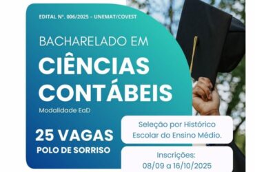 Unemat de Sorriso abre inscricoes para graduacao a distancia em Ciencias Contabeis -CenárioMT