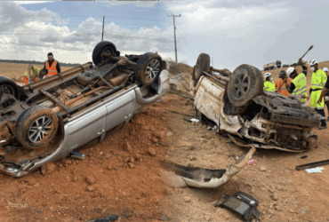 Acidentes ocorreram em um intervalo de poucas horas e deixaram uma vítima gravemente ferida; pista molhada é apontada como fator de risco