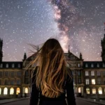 mulher olhando de costas