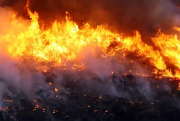 Incêndio mobiliza brigadistas em Cavalcante, Goiás