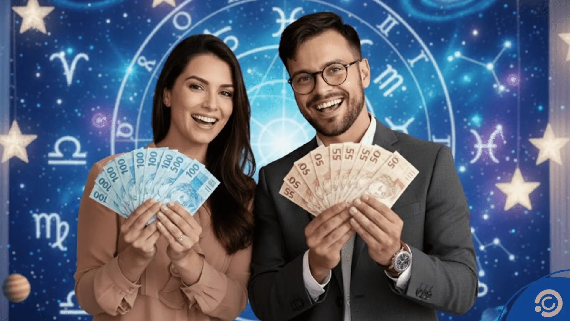 Casal segurando dinheiro na mão