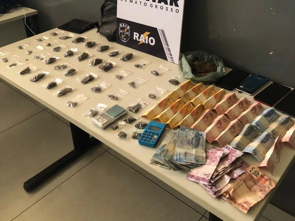 PM de Mato Grosso prende jovem com 45 porções de maconha em bar de Várzea Grande