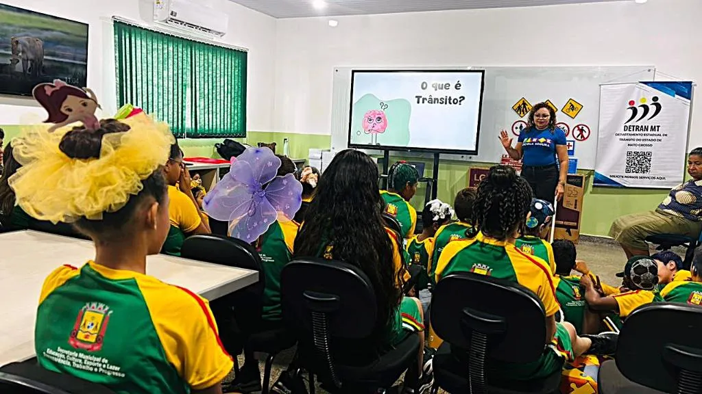 Detran-MT promove educação no trânsito para 800 crianças em Várzea Grande