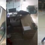 A ação criminosa, registrada por câmeras de segurança, mostra o suspeito agindo com calma e utilizando uma ferramenta para destravar a porta sem deixar sinais de arrombamento.