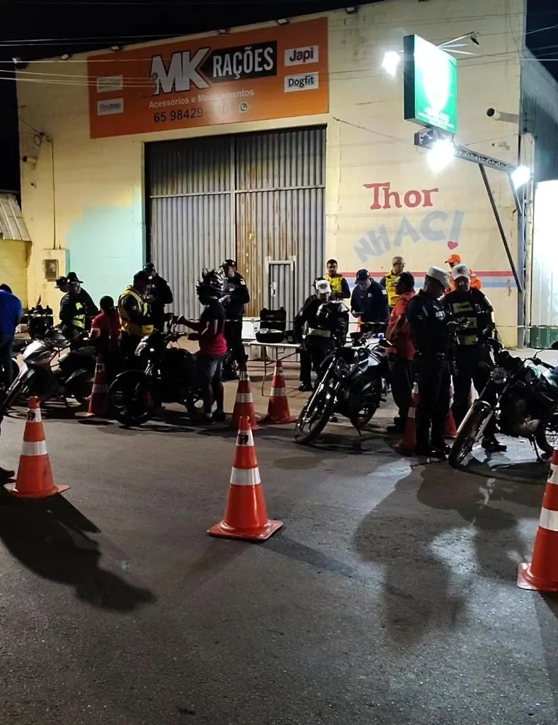 Operação Lei Seca remove 33 motos e prende dois por embriaguez em Cuiabá