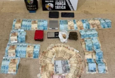 Força Tática prende dupla por tráfico e apreende R$ 10,5 mil em Água Boa
