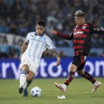 Lance de Racing x Flamengo. Imagem: Conmebol/Divulgação