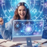 Menina feliz sorridente horóscopo