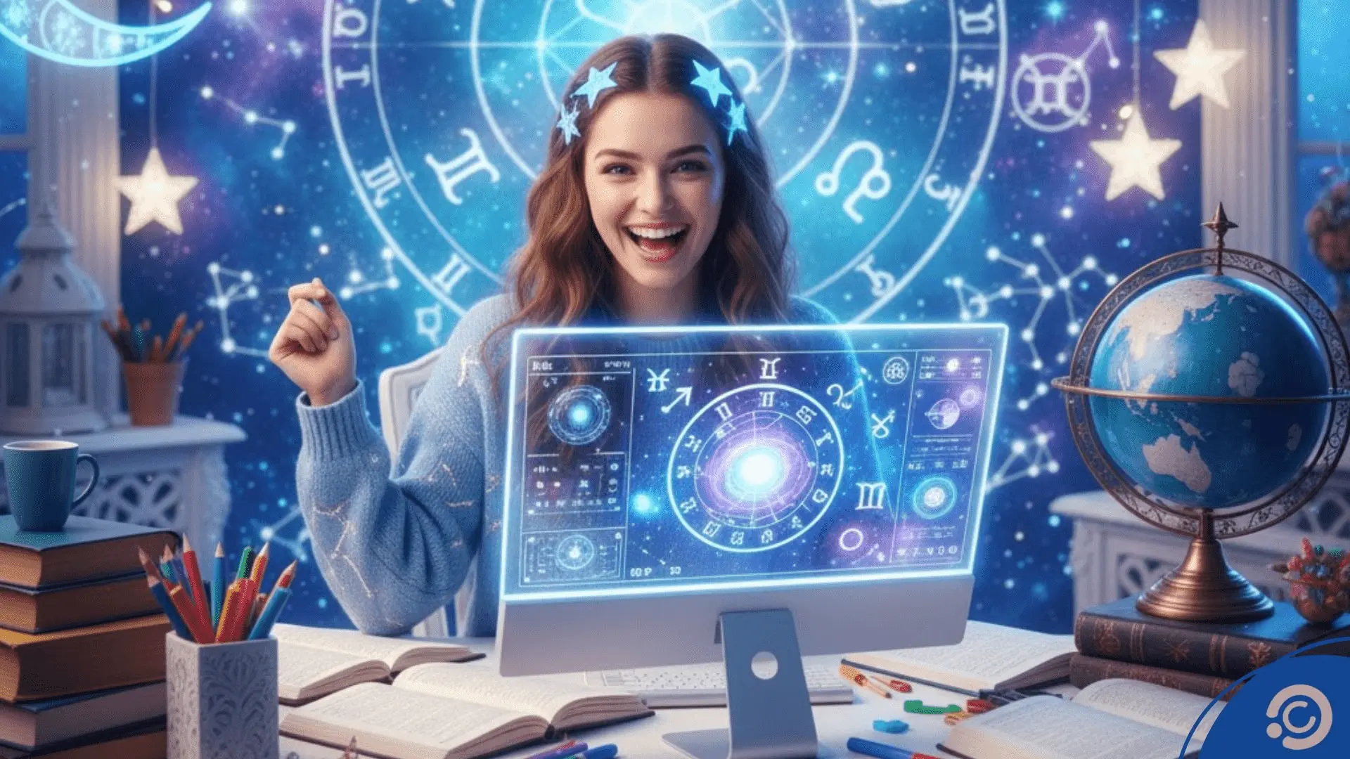 Menina feliz sorridente horóscopo
