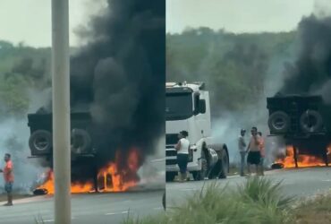 Motorista salva carreta de incendio na MT 251 em Chapada dos Guimaraes -CenárioMT