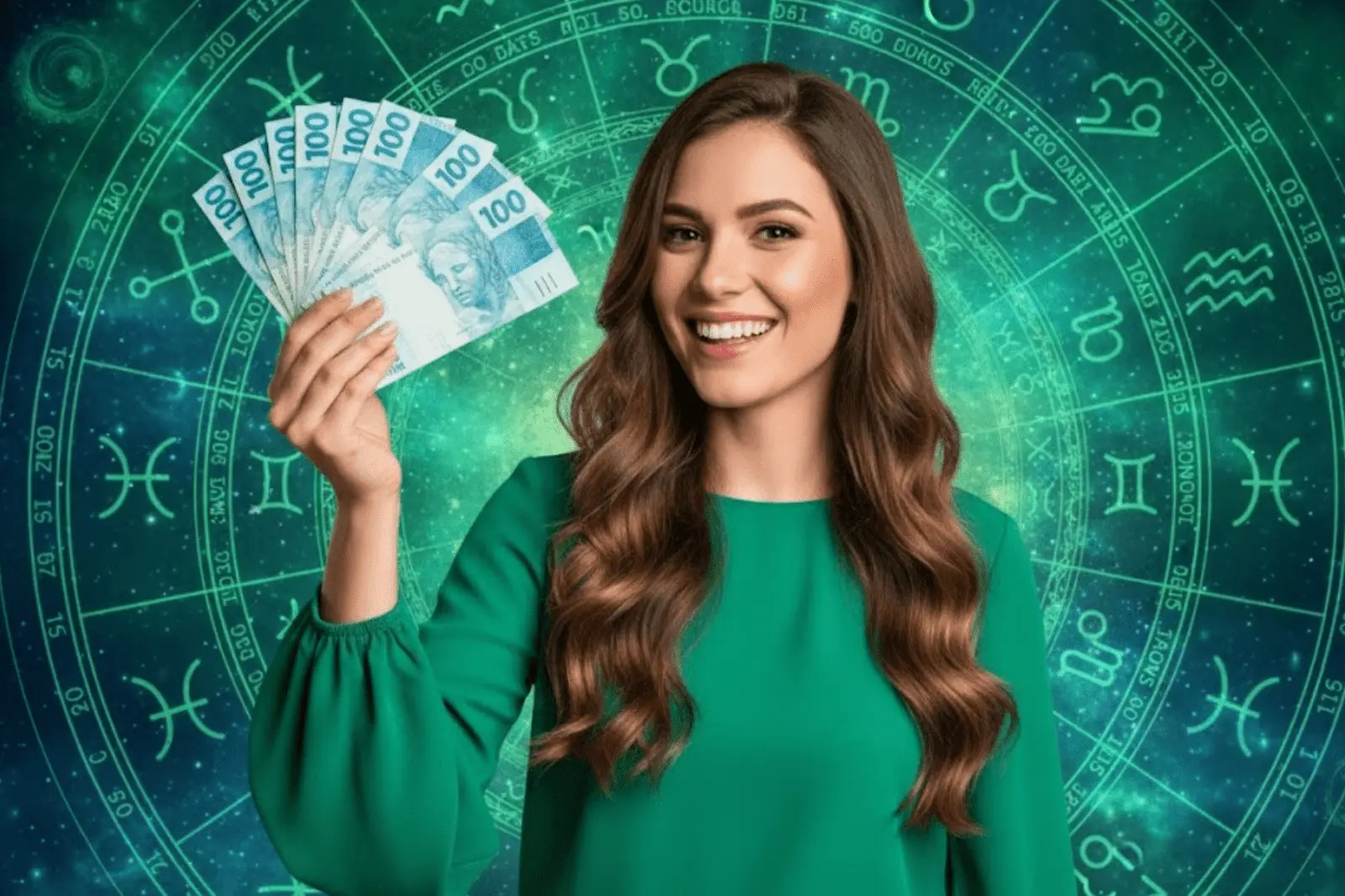 Mulher com dinheiro na mão