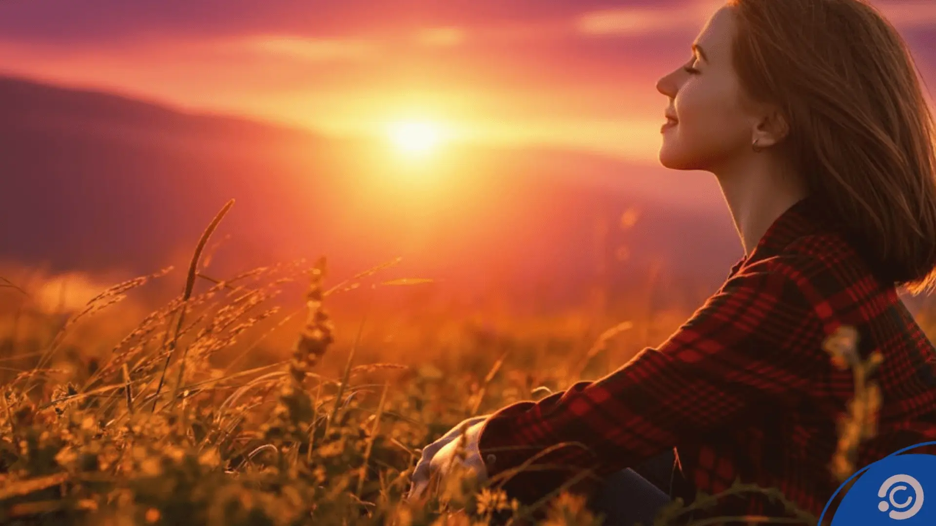 Mulher curtindo por do sol - prosperidade