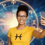 Mulher do signo de peixes feliz