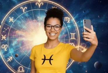 Mulher do signo de peixes feliz