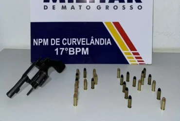 Homem é preso por ameaçar pais e portar revólver em Curvelândia