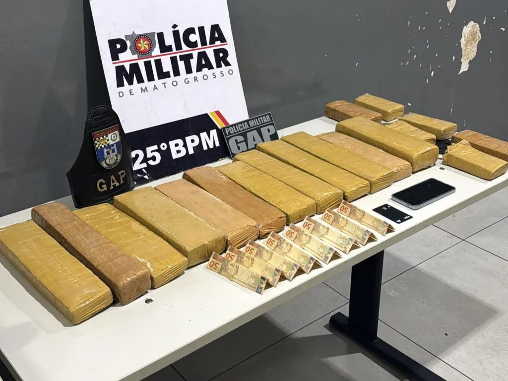 Homem é preso com 18 tabletes de maconha em Várzea Grande