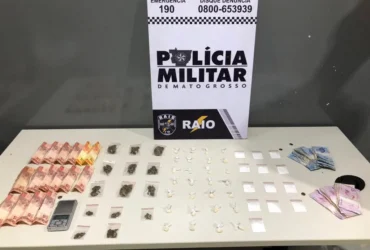 Raio prende suspeito com 55 porções de drogas em Várzea Grande