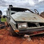 Pai e filha retornavam de evento de carros antigos quando veículo saiu da pista e capotou na manhã deste domingo (19)