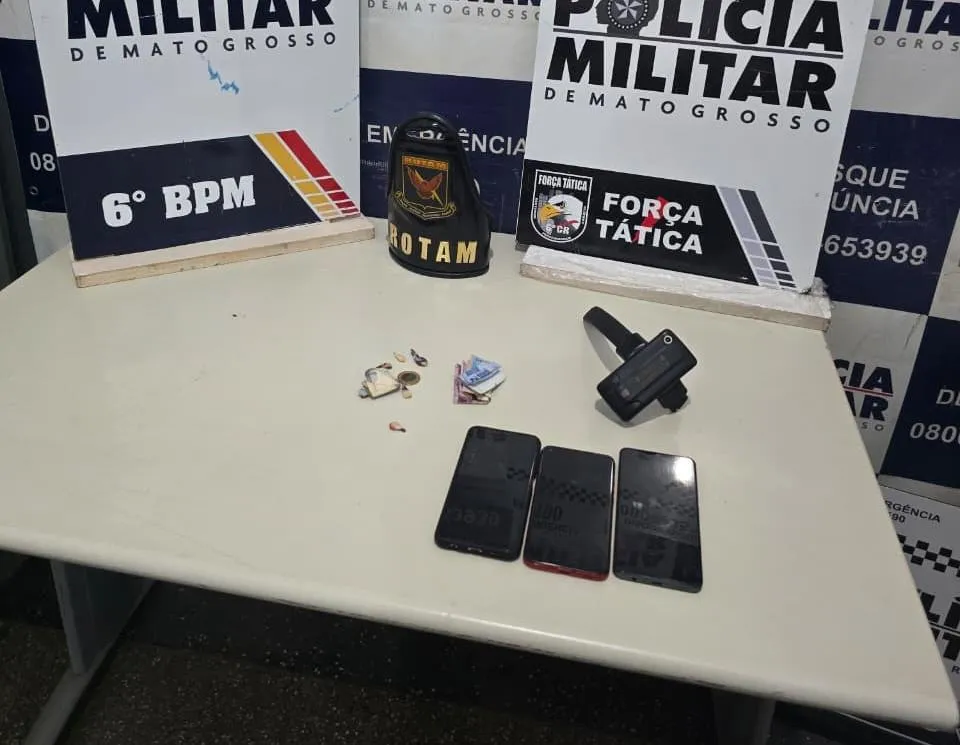 Trio é preso por tentativa de homicídio e tráfico em Cáceres