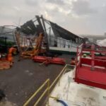 Tempestades derrubaram estruturas em fazendas e atingiram comércios e pontos de lazer nas duas cidades; moradores registraram o momento dos ventos intensos