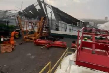 Tempestades derrubaram estruturas em fazendas e atingiram comércios e pontos de lazer nas duas cidades; moradores registraram o momento dos ventos intensos