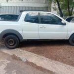 Fiat Strada branco com registro de roubo em Tangará da Serra foi identificado pelo sistema de monitoramento municipal; veículo estava em posse de um morador que alegou desconhecer a origem ilícita