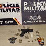 Durante a Operação Tolerância Zero, equipe da Cavalaria localizou porções de maconha e material usado no tráfico; menor já tem passagens por homicídio e tráfico de drogas.