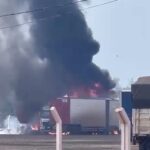 Incêndio atinge posto de combustível na BR-070 em Cuiabá e mobiliza equipes do Corpo de Bombeiros