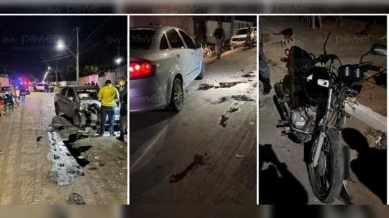 Colisão entre carro e moto ocorreu na Rua dos Gravatas; criança que estava na garupa não se feriu