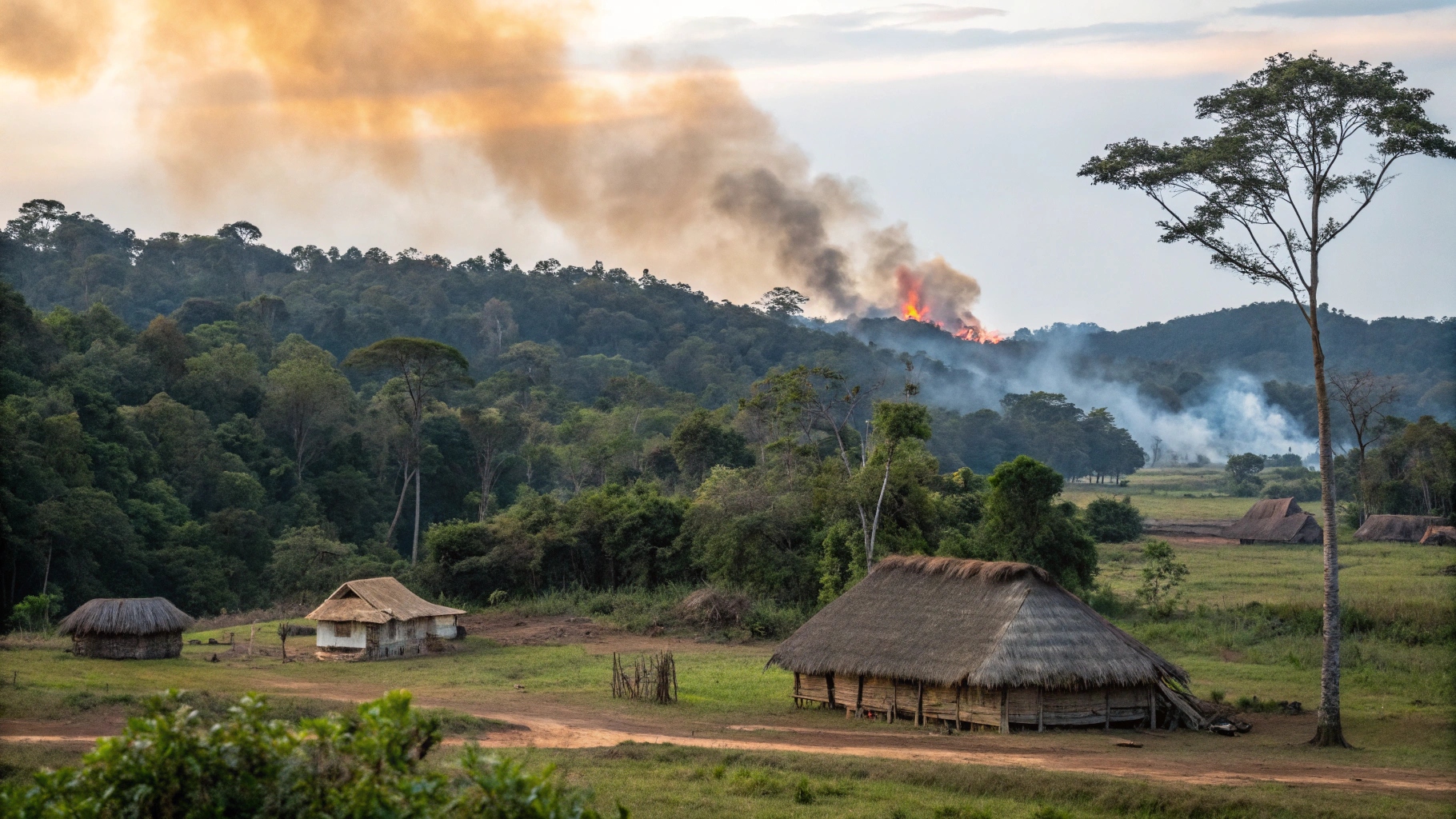 Incêndio atinge casa tradicional Enawenê-nawê e mobiliza aldeia em Juína