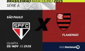 Brasileirão: Rádio Nacional transmite ao vivo São Paulo x Flamengo