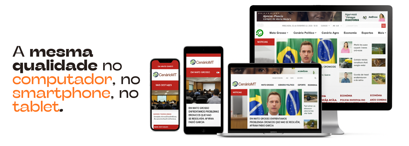 A mesma qualidade no computador, no smartphone, no tablet.