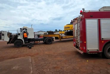 Bombeiros controlam incêndio em caminhão em posto de Confresa