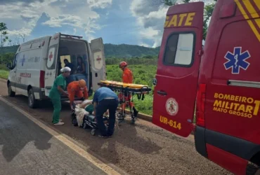 Bombeiros atendem vítima de acidente na BR-158 em Confresa