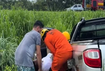 Homem fica ferido em capotamento na BR-163 em Lucas do Rio Verde