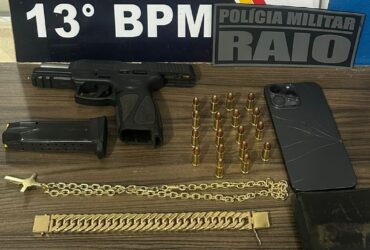 Polícia Militar apreende arma, munições e grande quantidade de cheques após fiscalização por insulfilm irregular em Lucas do Rio Verde