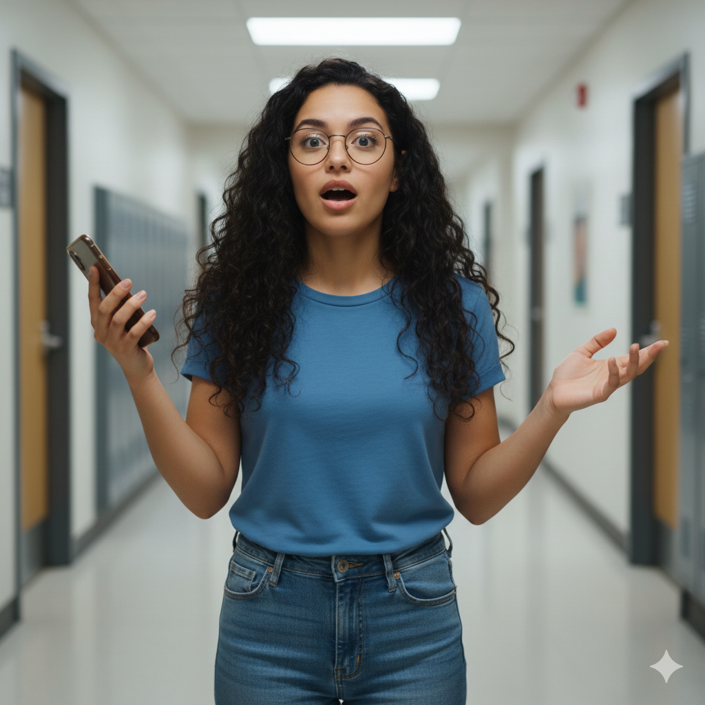 Mulher falando sozinha