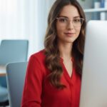 Mulher no computador