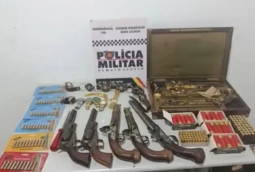 PM prende suspeito por tentativa de furto de armas em Tangará da Serra