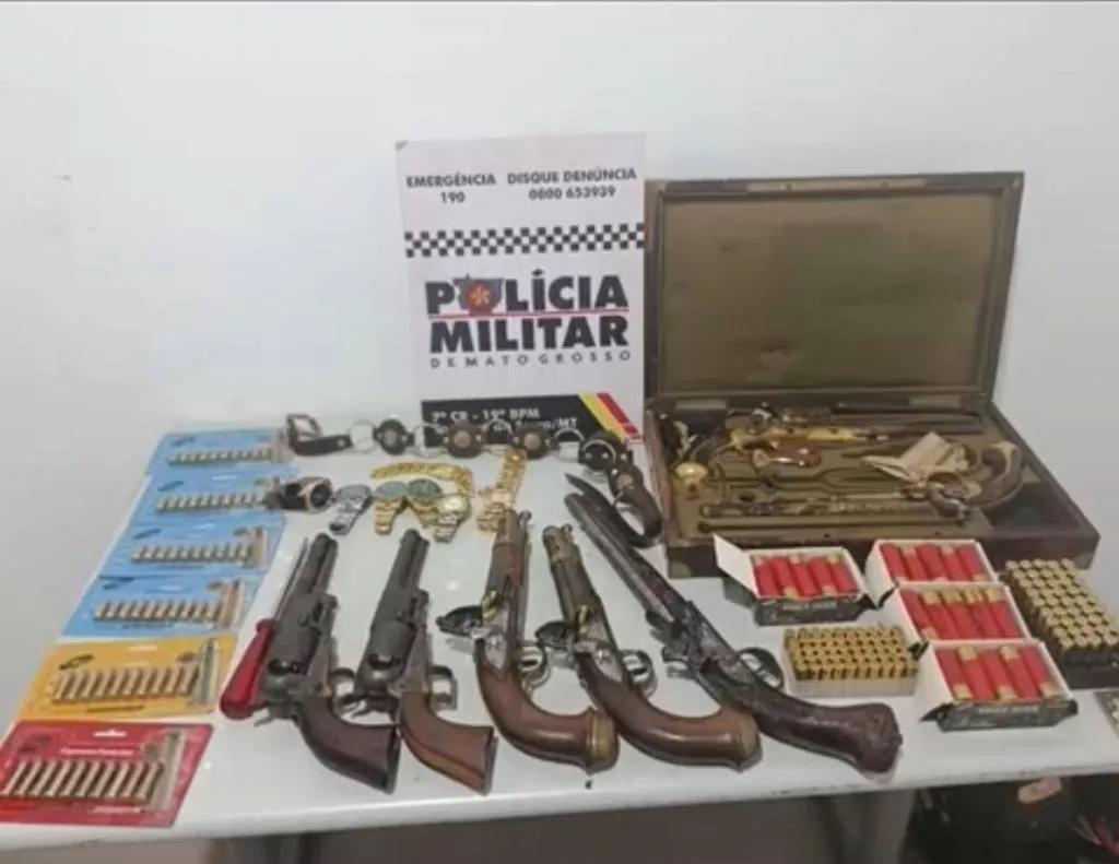 PM prende suspeito por tentativa de furto de armas em Tangará da Serra