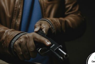 Revólver - homem segurando na mao