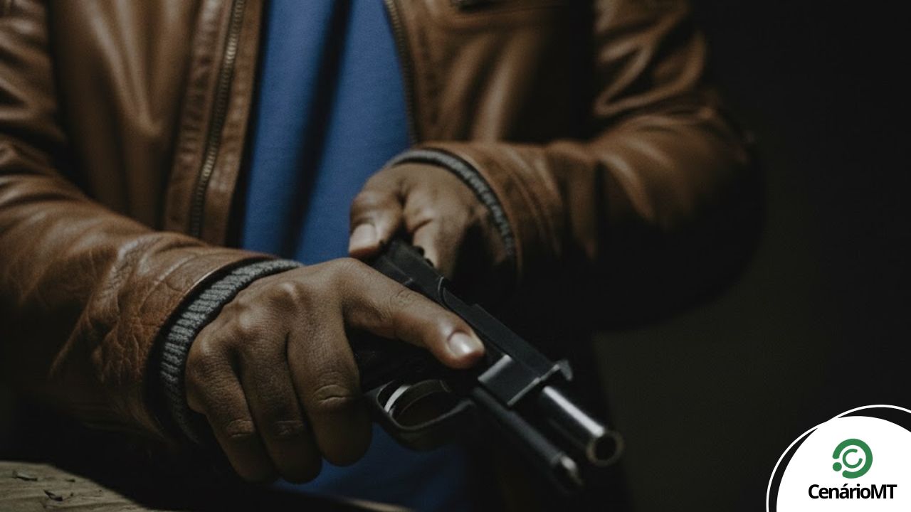 Revólver - homem segurando na mao