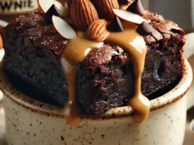 Tal brownie em uma caneca será uma solução rápida e fácil para todos que querem desfrutar de chocolate sem uma longa preparação